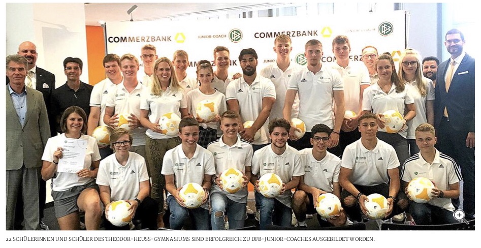 22 THG-Schüler erhalten Zertifikat als DFB-Junior-Coach